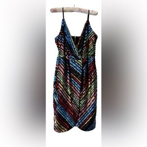 Multicolor Sequin Party Dress, Size L